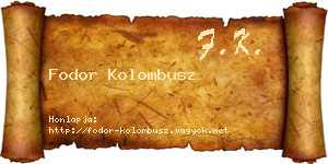 Fodor Kolombusz névjegykártya